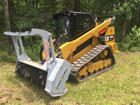 burnt caterpillar skid steer with forestry mulcher|used skid steer mulchers.